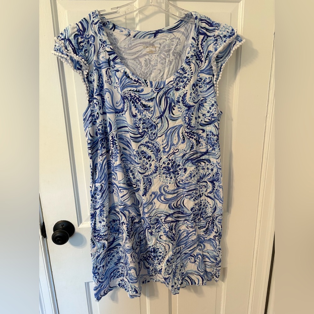 Lilly Pulitzer Blue and White Brigette Dress